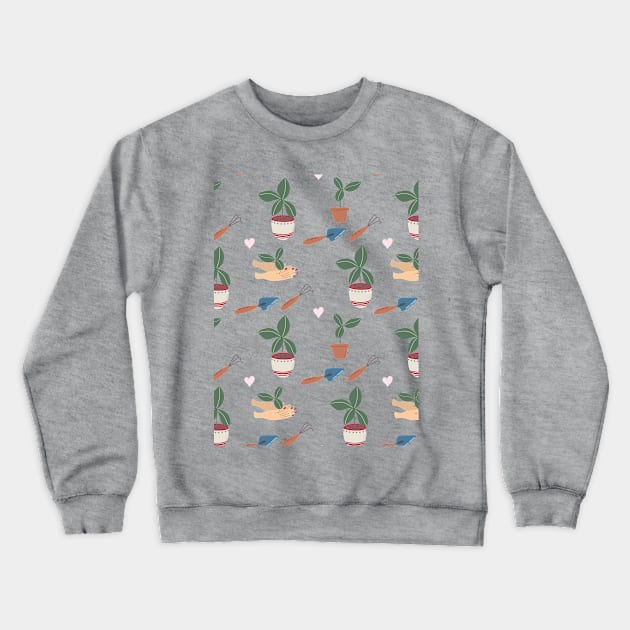 Pattern with Gardening elements Crewneck Sweatshirt by DanielK